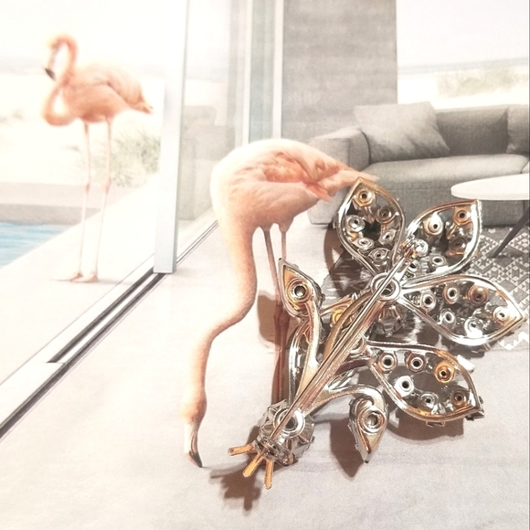 Mid Century Sparkling Rhinestone Spray Brooch Pin - Picture 4 of 5